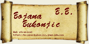 Bojana Bukonjić vizit kartica